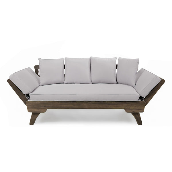 English Elm Ottavio Outdoor Acacia Wood Daybed with Weather Resistant Cushions for Patio Lounging 63454.00