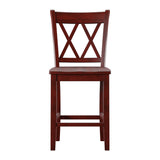 Homelegance By Top-Line Juliette Double X-Back Counter Height Chairs (Set of 2) Red Rubberwood