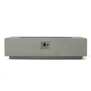 English Elm 50000 Btu Rectangular Mgo Concrete Propane Fire Table for Outdoor Patio Gatherings 59242.00WHI-50K_59243.00WHI