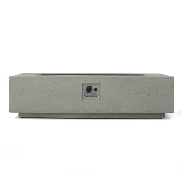 English Elm 50000 Btu Rectangular Mgo Concrete Propane Fire Table for Outdoor Patio Gatherings 59242.00WHI-50K_59243.00WHI