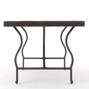 English Elm Christopher Knight Home® - COSTA Outdoor Costa Mesa 70 Antique Brown PE Rattan Dining Table 70" Wicker Patio Centerpiece 60743.00