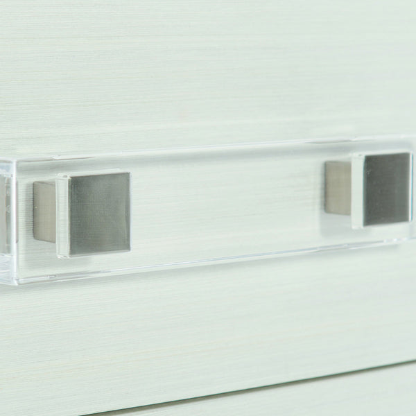 Bernhardt Bernhardt Axiom 34" Nightstand — Glam Transitional Three-Drawer Acrylic & Metal Hardware, Storage 381229