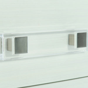 Bernhardt Bernhardt Axiom Tall Chest With Five Drawers, Acrylic-Metal Hardware, Linear White & Gray Finish 381119