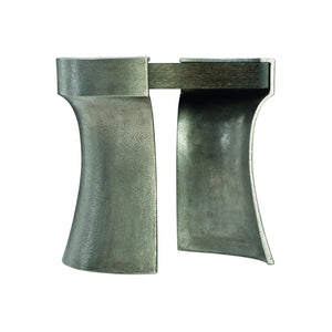 Bernhardt Bernhardt Gainsford Round End Table — Sandblasted Oak Top, Graphite Cast-Aluminum Legs, Rustic-Modern Accent (27.5") 396124