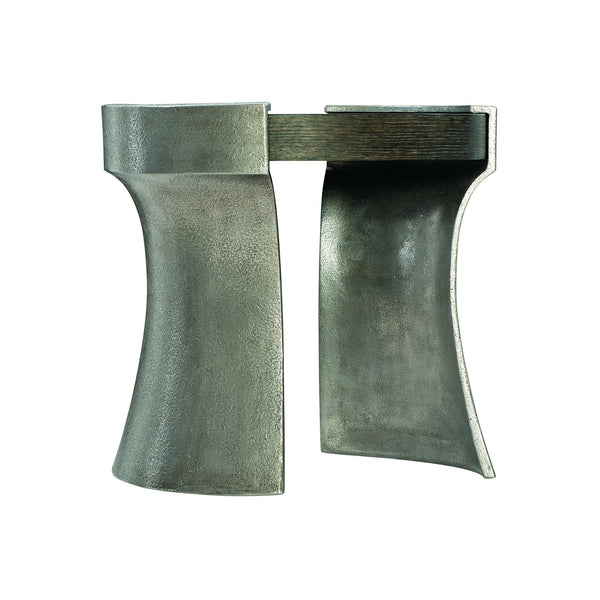 Bernhardt Bernhardt Gainsford Round End Table — Sandblasted Oak Top, Graphite Cast-Aluminum Legs, Rustic-Modern Accent (27.5") 396124