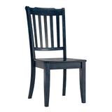Homelegance By Top-Line Juliette Slat Back Wood Dining Chairs (Set of 2) Blue Rubberwood