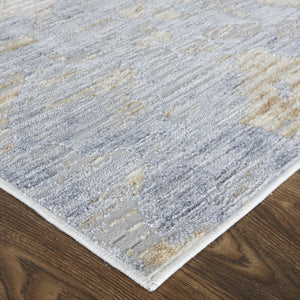 Feizy Rugs Laina Modern Low-pile Machine-made Rug Collection - Perfect For Any Space With Stylish Patterns Tan,Ivory,Blue Polyester,Polypropylene Lai39g7fblubgei38