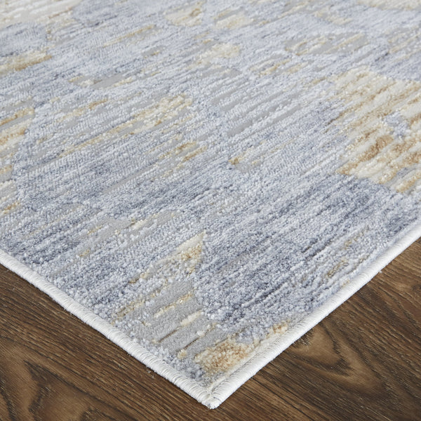 Feizy Rugs Laina Modern Low-pile Machine-made Rug Collection - Perfect For Any Space With Stylish Patterns Tan,Ivory,Blue Polyester,Polypropylene Lai39g7fblubgei38