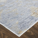 Feizy Rugs Laina Modern Low-pile Machine-made Rug Collection - Perfect For Any Space With Stylish Patterns Tan,Ivory,Blue Polyester,Polypropylene Lai39g7fblubgei38