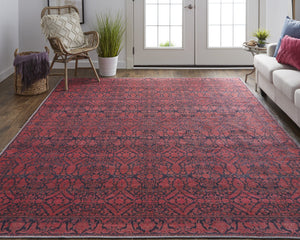 Feizy Rugs Voss Collection Transitional Polyester Trellis Rug - Bold Colors & Unique Design For Every Space Red,Black Polyester Vos39h6fpnk000g21