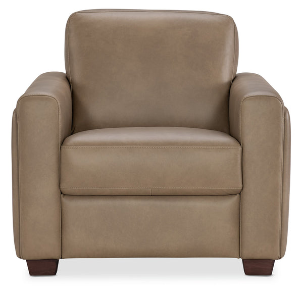 Hooker Furniture Griffin Top-grain Leather Accent Chair Transitional Tailored Seating for Living Rooms SS179-01-086