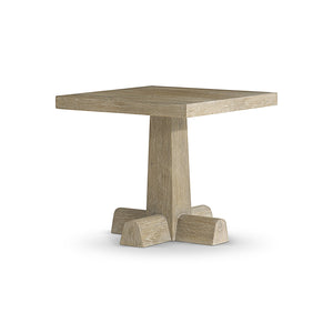 Bernhardt Bernhardt Tribeca Aurum Side Table — Rustic-Modern White Oak Pedestal Accent Table, 24" X 22" 333120