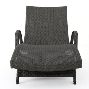 English Elm Christopher Knight Home® - Salem Pe Wicker Chaise Lounge Set - Stylish Adjustable Outdoor Seating For Poolside Comfort & Relaxation 52005.00ARMGRYMP2
