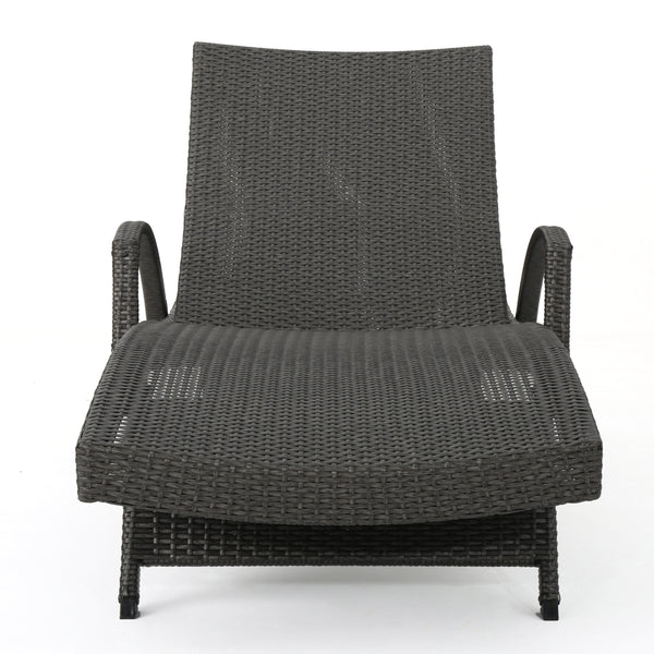 English Elm Christopher Knight Home® - Salem Pe Wicker Chaise Lounge Set - Stylish Adjustable Outdoor Seating For Poolside Comfort & Relaxation 52005.00ARMGRYMP2