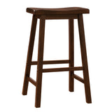 Homelegance By Top-Line Jarvis Saddle Seat 29-inch Bar Height Backless Stools (Set of 2) Warm Cherry Rubberwood