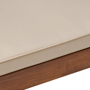 English Elm Christopher Knight Home® - Acacia Solid Mahogany Bench with Removable Tied Cushion, 47" Durable Acacia Wood Ottoman Seat 55001.00MAH