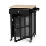 Christopher Knight Home® - Noble House - Maynard Contemporary Glass Paneled Kitchen Cart