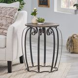 Christopher Knight Home® - Noble House - Wiers Modern Industrial Handcrafted Mango Wood Side Table, Gray and Black