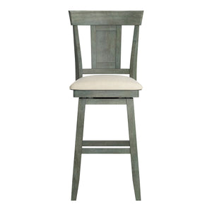 Homelegance By Top-Line Juliette Panel Back Wood Swivel Bar Stool Green Rubberwood