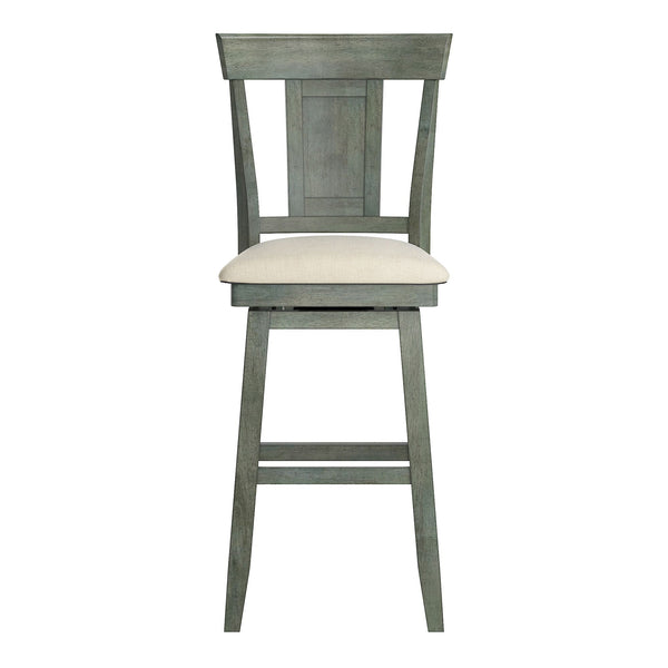 Homelegance By Top-Line Juliette Panel Back Wood Swivel Bar Stool Green Rubberwood