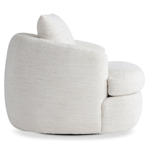 Bernhardt Bernhardt Jules Sculptural Fabric Swivel Chair With Plush Deep Seat, 360° Base, Customizable Finish - Made to Order P1822SA