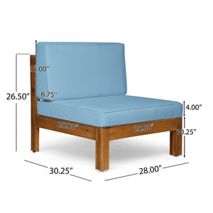 English Elm Brava Outdoor Acacia Hardwood Dining Chair with Cross-back Design and Water-resistant Cushion 64493.00BLU