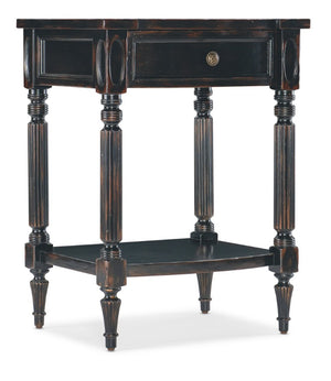 Hooker Furniture Charleston Black Cherry One-Drawer Telephone Table With Turned Legs, Self-Closing Drawer & Shelf — Timeless Coastal Charm 6750-90317-97