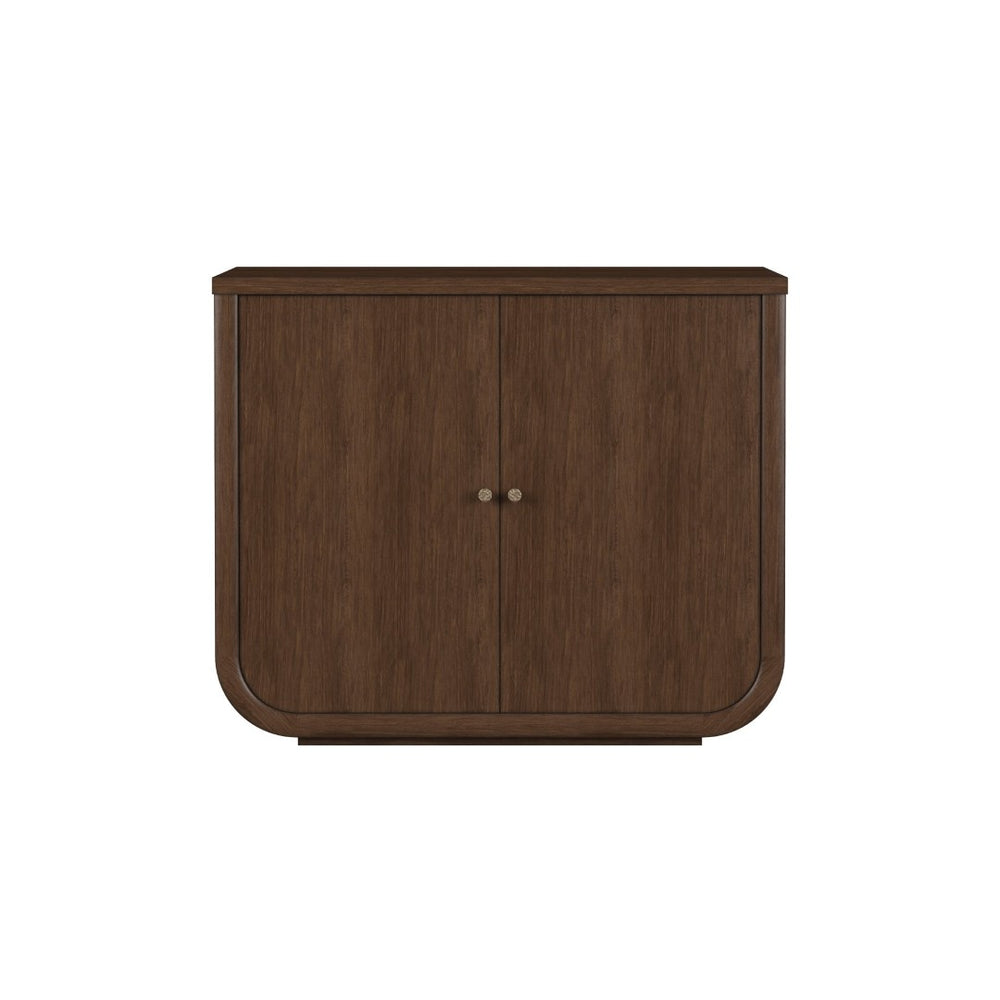A.R.T. Furniture Verge Elegant Door Chest – Timeless Dark Wood Storage Solution with Antique Brass Knobs for Homes 337158-1960