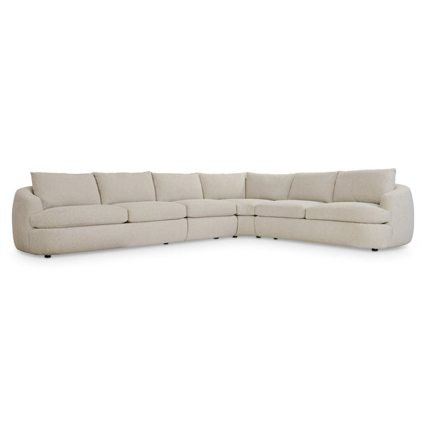 Bernhardt Bernhardt Jules Sectional With Sculpted Curved Silhouette, Plush Seating And Tailored Pillows For Luxe Comfort - Made to Order Beige 144" W x 112.5" D x 31.25" H K2086
