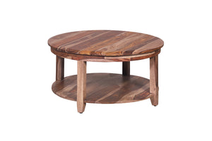 Porter Designs Porter Sonora Round Coffee Table In Solid Sheesham Wood - Handcrafted Elegance For Your Living Room Brown Wood 05-196-03-9740