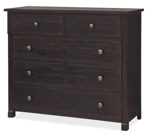 Hooker Furniture Driftwood Buckboard Five-Drawer Chest With Cedar Lined Bottom, Self-Closing Drawers & Knobs Blacks 6820-90011-99