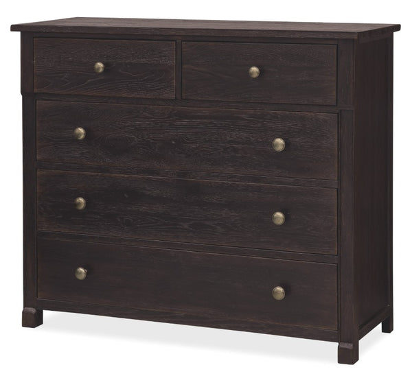 Hooker Furniture Driftwood Buckboard Five-Drawer Chest With Cedar Lined Bottom, Self-Closing Drawers & Knobs Blacks 6820-90011-99