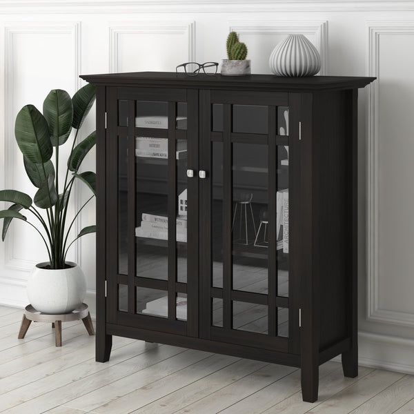 English Elm Bedford Medium Storage Cabinet - Handcrafted Hickory Brown Wood With Adjustable Shelves & Style B136P158490