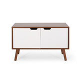 Christopher Knight Home® - Noble House - Pickfair Mid-Century Modern 2 Door Cabinet, Walnut And White