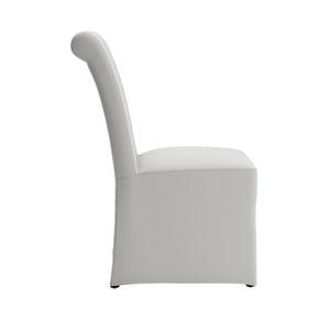 Homelegance By Top-Line Hazel Slipcovered Rolled Back Parsons Chairs (Set of 2) Light Natural Wood