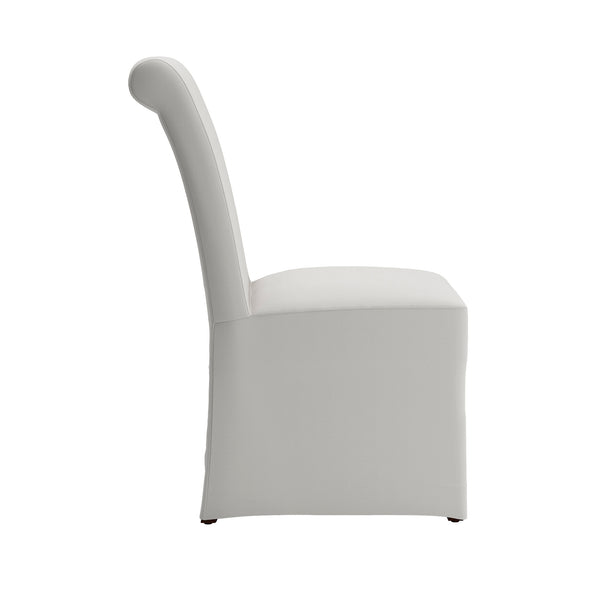 Homelegance By Top-Line Hazel Slipcovered Rolled Back Parsons Chairs (Set of 2) Light Natural Wood