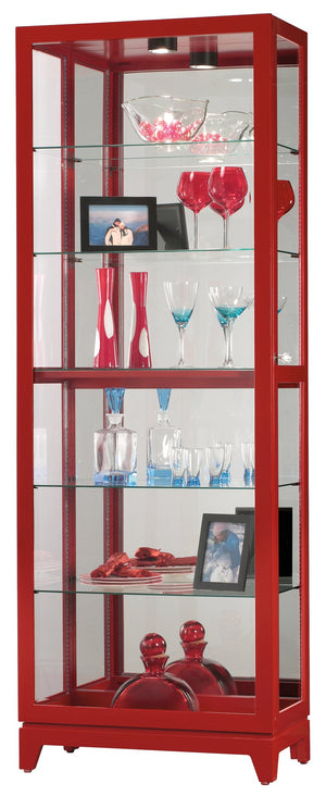 Hekman Furniture 680630 Howard Miller Curio Cabinet - Elegant Lighted Display With Adjustable Shelves & Premium Design Gloss Red Luke V Curio Cabinet 680630