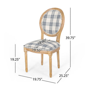 English Elm Christopher Knight Home® - Kd Upholstered Dining Chairs - Elegant French Country Design With Round Backrest & Fluted Legs 60352.00DBLUPLD