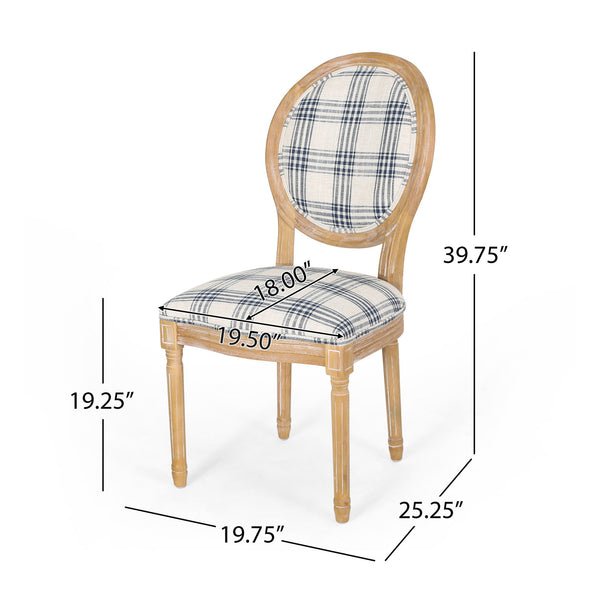 English Elm Christopher Knight Home® - Kd Upholstered Dining Chairs - Elegant French Country Design With Round Backrest & Fluted Legs 60352.00DBLUPLD
