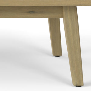 English Elm Palmetto Solid Acacia Outdoor Coffee Table in Light Teak — Handcrafted, Weather-Resistant 43.3"W B136P159371