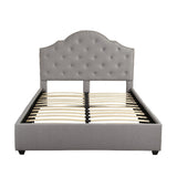 Christopher Knight Home® - Noble House - Cordeaux Contemporary Button-Tufted Upholstered Queen Bed Frame With Nailhead Accents