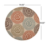 Christopher Knight Home® - Noble House - Seastar Outdoor 7'10" Round Medallion Area Rug, Ivory and Multi