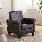 Christopher Knight Home® - Noble House - Isaac Tufted Brown Leather Club Chair