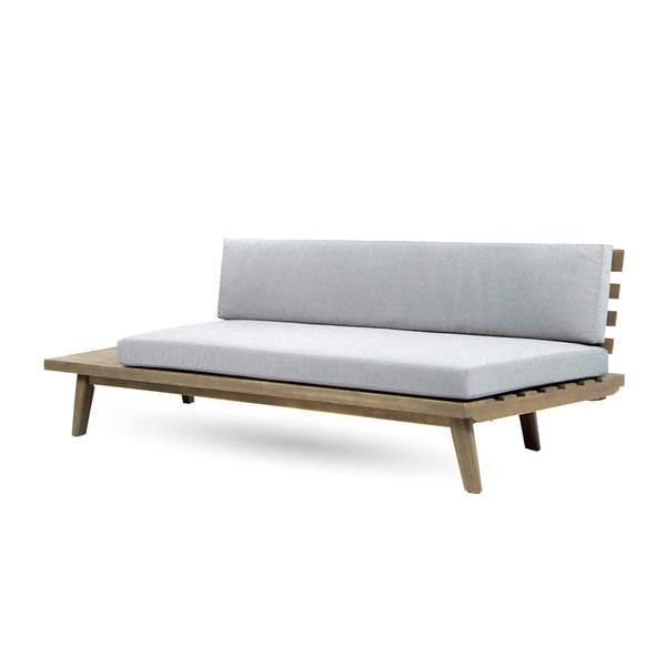 English Elm Hillcrest Solid Acacia Corner Sofa with Built-in Side Table for Outdoor Living 61288.00L