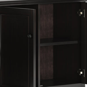 English Elm Amherst Wide 3-Door Storage Cabinet - Handcrafted Hickory Brown With Adjustable Shelves & Style B136P158350