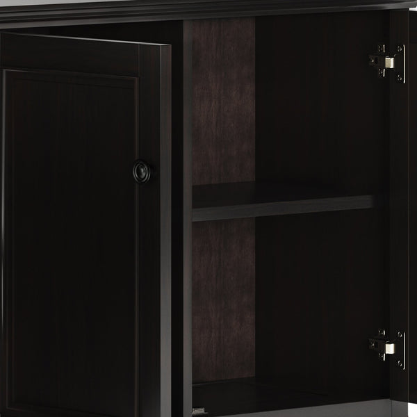 English Elm Amherst Wide 3-Door Storage Cabinet - Handcrafted Hickory Brown With Adjustable Shelves & Style B136P158350