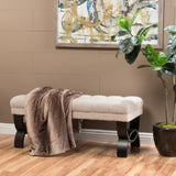 Christopher Knight Home® Regal Style Scarlett Tufted Ottoman Bench: Birch Legs, Multiple Colors | 41