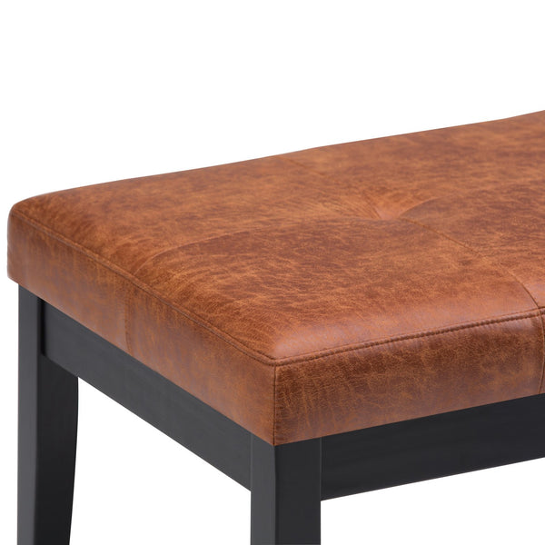 English Elm Lacey Tufted Ottoman Bench In Distressed Saddle Brown - Stylish Storage Solution For Any Room B136P159209