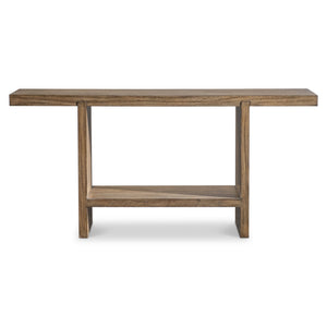 Bernhardt Bernhardt Tomas Solid Suar Wood Console Table with Sculptural Panels and Lower Shelf L25916