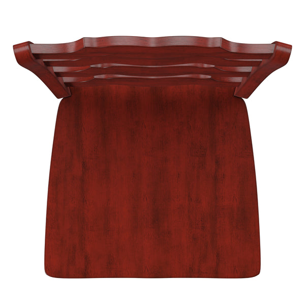 Homelegance By Top-Line Juliette French Ladder Back Wood Counter Height Chairs (Set of 2) Red Rubberwood